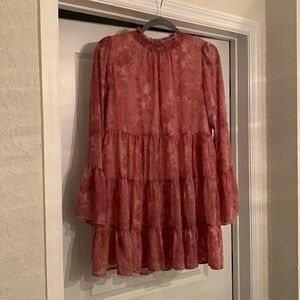 Bell sleeve Ruffle tiered dress